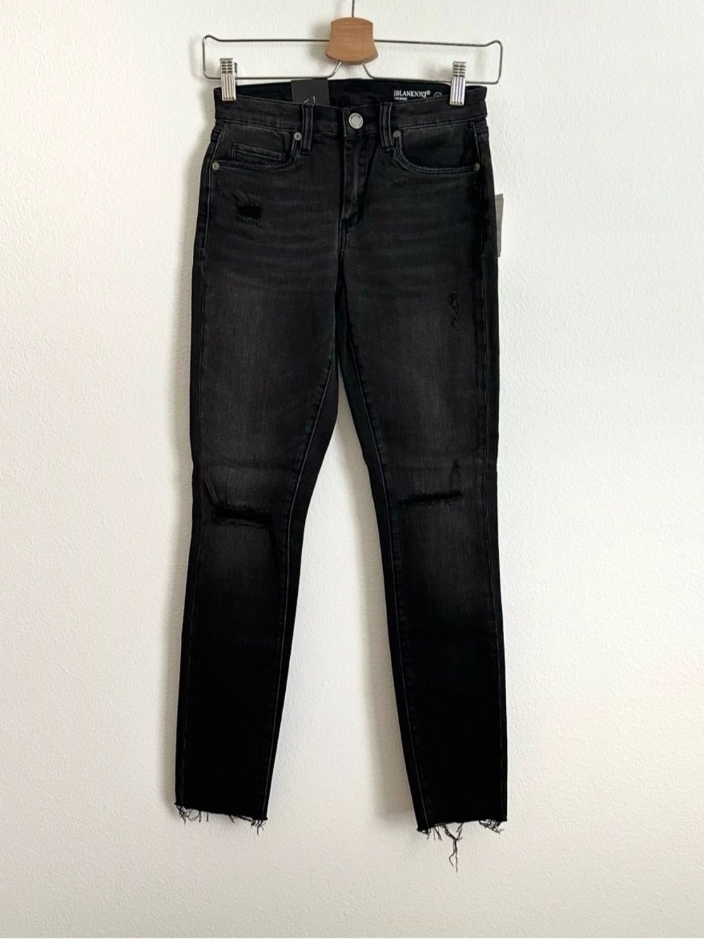Blank NYC Black Mid-Rise Skinny Cotton Blend Denim Jeans Size 25